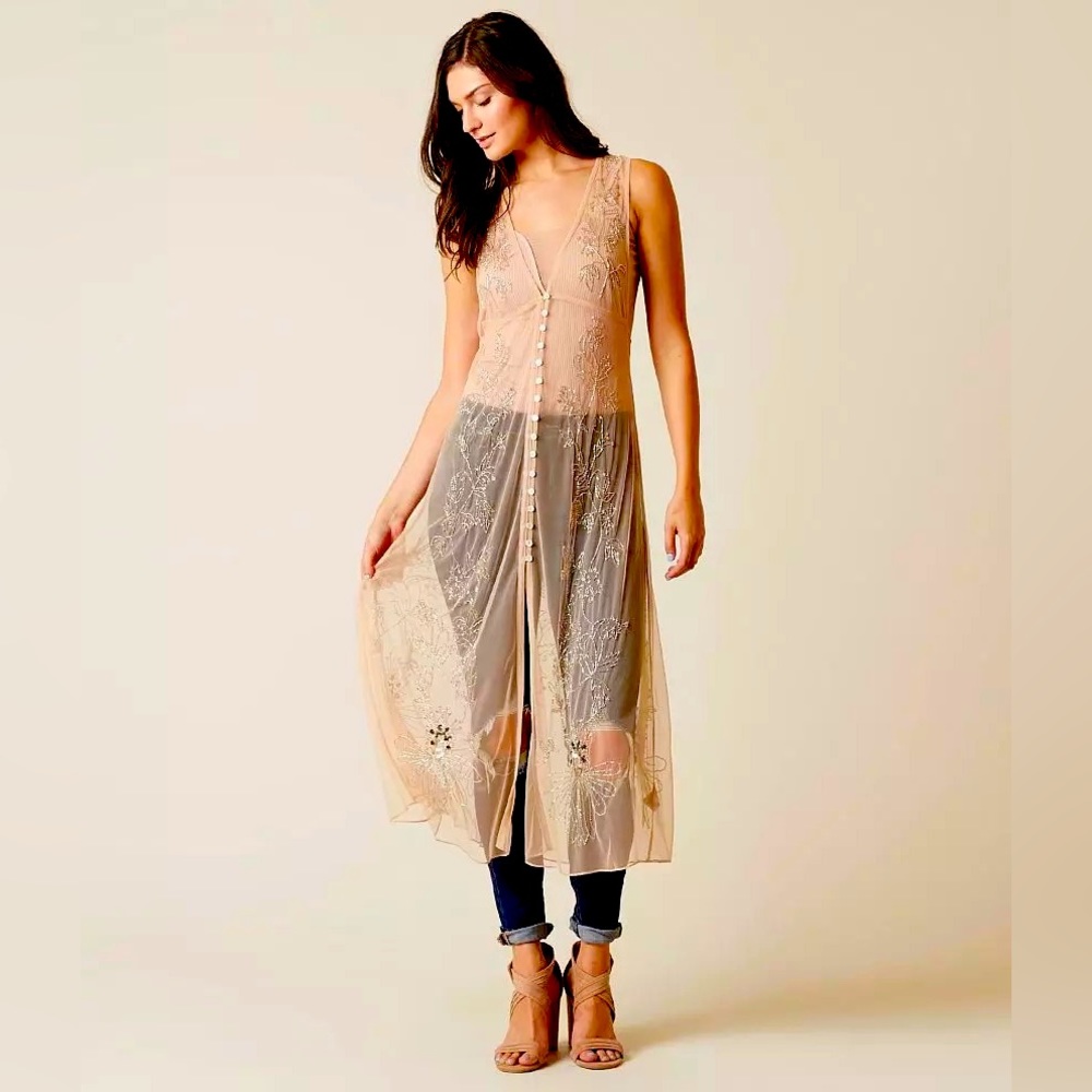 Free People Vested In You Embellished Slip